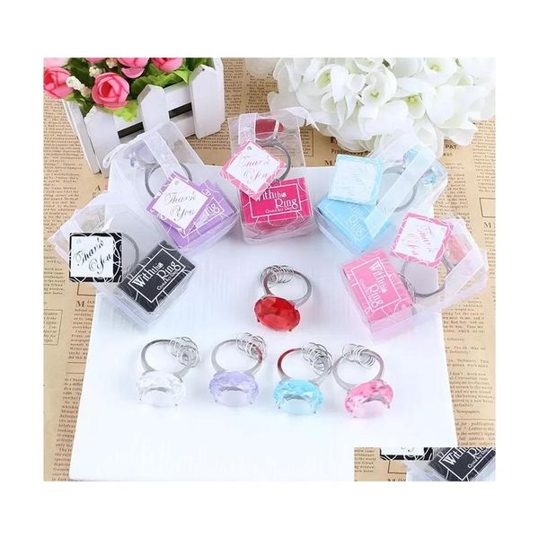 Favor de festas com este anel Chain de chave de diamante Favores de casamento Baby Shower Gift 5Colors Box Packing Drop Dat entre Home G Dhi97