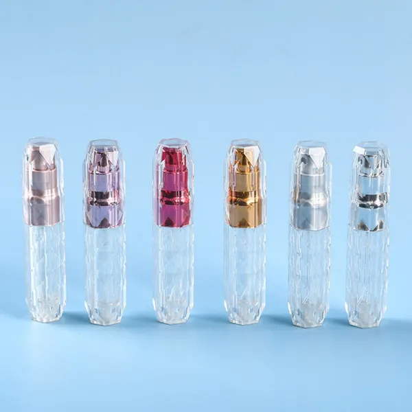 Atacado 5 ml de perfume vazio garrafa de reabastecimento de spray garrafas plásticas de óleo essencial de óleo de cristal em forma de diamante