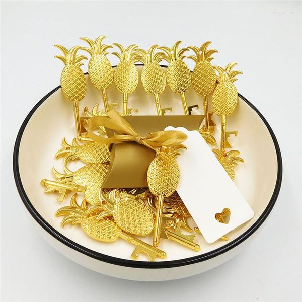 Подарочная упаковка 200 x креативная золотая подушка конфеты коробочка для ананаса открытие бутылочки пустые сообщения с карточкой для бирки на день рождения.