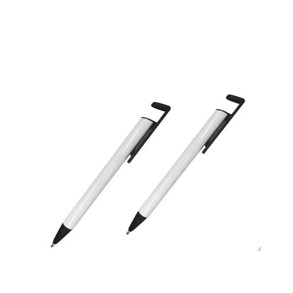 Caneta esferográfica de caneta de esferográfica por atacado para sublimação em branco Ballpen encolhido warp telefone stand canes promoção Escola Escritura Escrevendo su Dhmo8