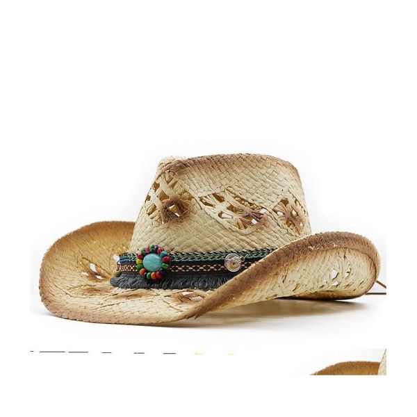 Шляпа шляпы широких краев ковша шляпы летняя краска lafite St Cowboy Hats Мужчины Женщины Шляпа Шляпа Sun Sun