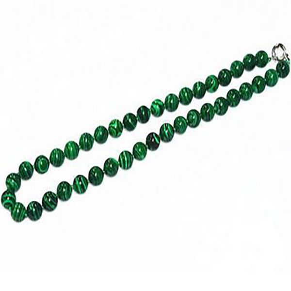 Belo colar de malhas de malha de malha verde de 10 mm de 10 mm vintage 18 '' '