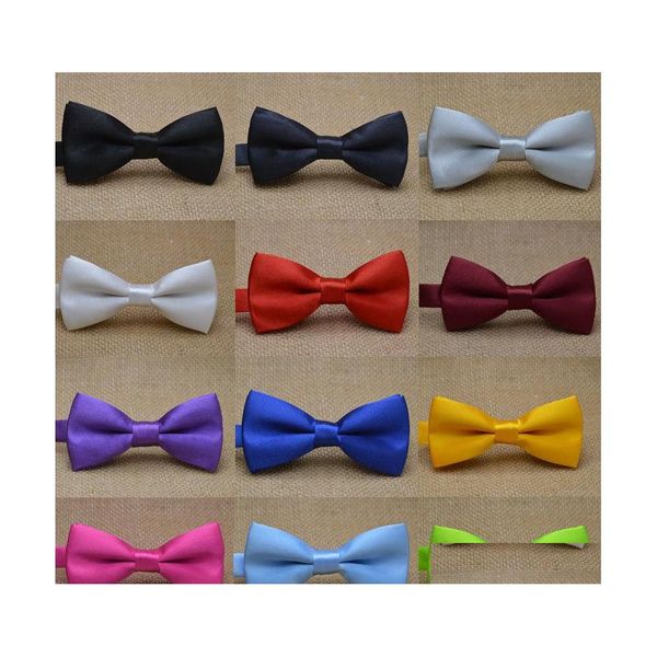 Fliegen Krawatten Aessoriesclassic Kid Bowtie Jungen Grils Baby Kinder Fliege Mode 25 Einfarbig Mint Rot Schwarz Weiß Grün Haustiere Dr Otbdm