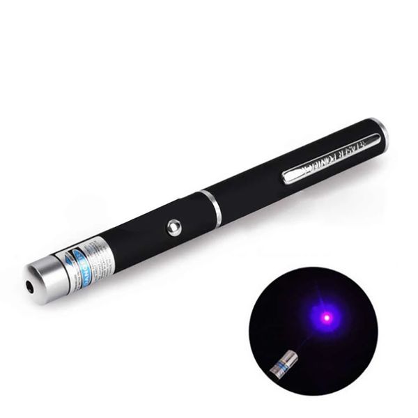 405 nm 5 MW Laser-Taschenlampen, tragbarer Einzelpunkt-Zeigerstift mit blau-violettem Licht, Mini-Taschenlampe, LED, violetter Detektor, Taschenlampe zum Testen