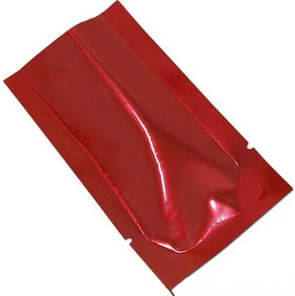 Commercio all'ingrosso aprire il foglio di alluminio sacchetto di imballaggio rosso termosaldare tè snack cibo vuoto sacchetto di imballaggio in mylar confezione di caffè 500 pezzi / lotto