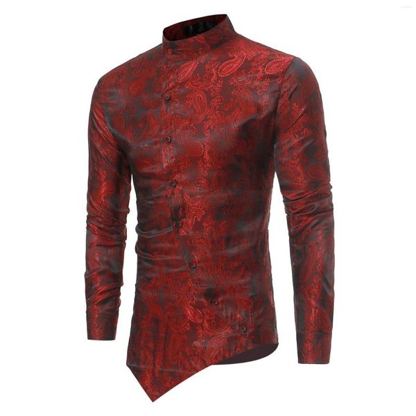 Camicie eleganti da uomo 2022 Camicia a maniche lunghe da uomo Slim Designer Personality Cute Luxury Prom Wedding Top Undercoat