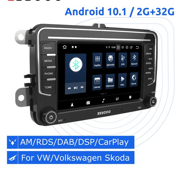 7 Zoll Autoradio Android 2 Din CarPlay AM RDS DSP Stereo-Multimedia-Player Für Volkswagen Passat B6 Golf Polo skoda Sitz