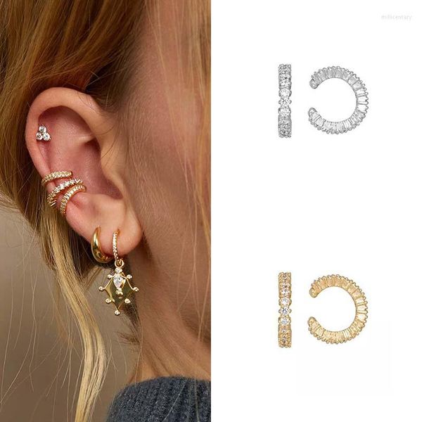 Rücken Ohrringe ISUEVA Punk Gold gefüllt Kubikzircon Ohr Manschette ohne Loch Clips auf Ohren Ohrring Schmuck für Frauen Großhandel Geschenke