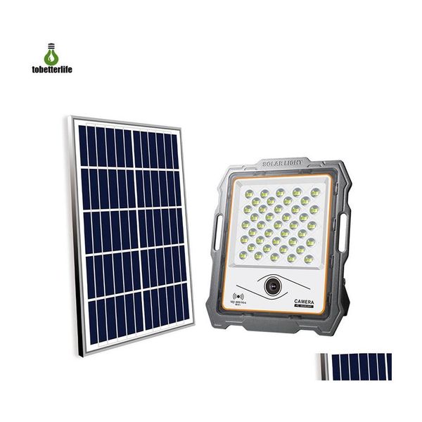 Solar-Flutlichter, Solar-Flutlicht mit Kamera, 16 G, 32 G, 64 G, 128 G, TF-Karte, Monitor, Innenhöfe, Bauernhöfe, Obstgärten, Garten, Zuhause, akustische Warnung Dh4Ht