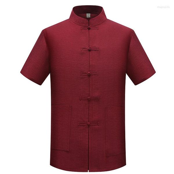 Roupas étnicas homens tampos chineses tradicionais Tang Suit Hanfu Style Ano Top Roupas Tai Chi Uniforme