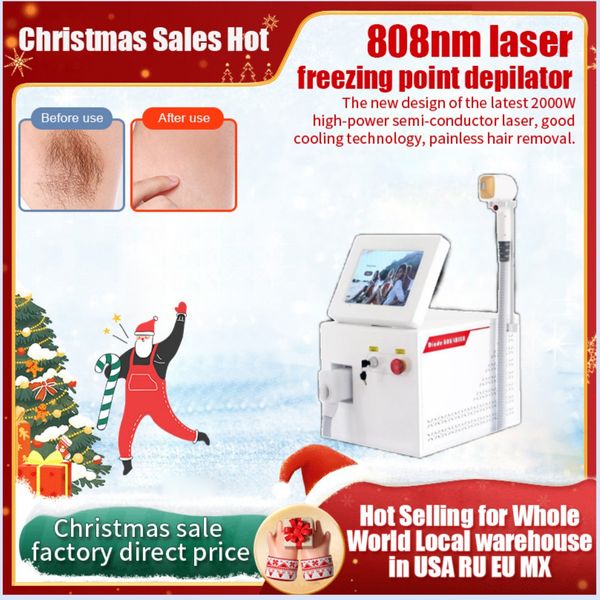 2024 Weihnachtsspezial-Lasermaschine 755 nm, 808 nm, 1064 nm, 3-Wellenlängen-Dioden-Haarentfernungsmaschine für den Salon
