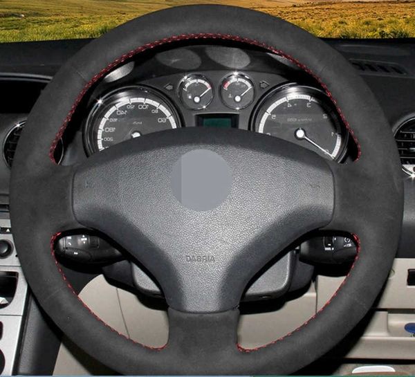 Coprivolante per auto personalizzato Treccia in pelle scamosciata antiscivolo per Peugeot 308 2007 2008 2009 2010 2011 2012-2013 408 2012-2014