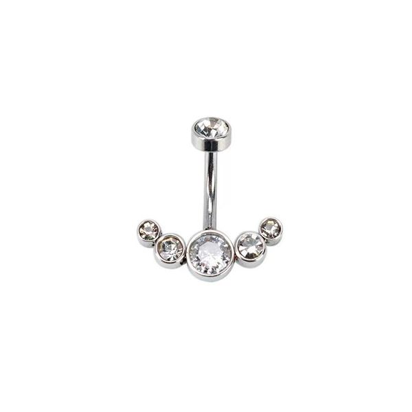 Cristalli di moda Piercing ombelico per le donne Acciaio chirurgico 316L Bilanciere curvo all'ombelico Ciondola i monili del corpo Piercing