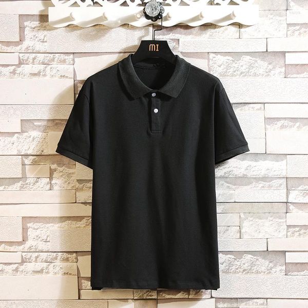 Polo da uomo YASUGUOJI 2022 Summer Slim Fit Plain Mens Polo Shirt Casual manica corta moda sciolto top T per uomo