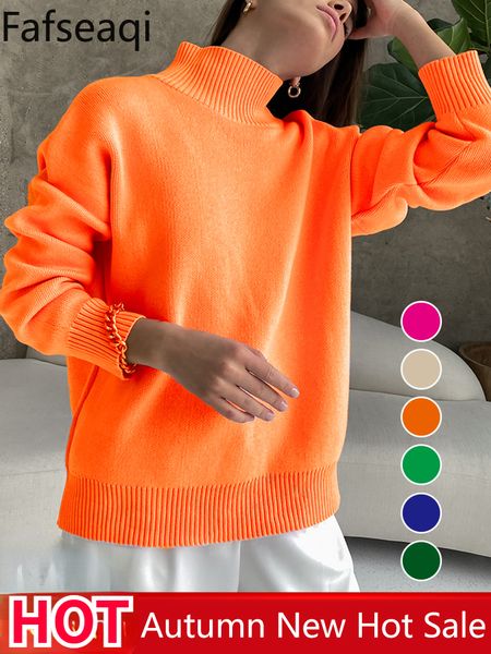 Kadınlar Sweaters Temel Yeşil Büyük Boy Süveter Kadın Sakilleri için Boğazlı Gül Örme Üst Sıcak Yumuşak Kız Baggy 221206