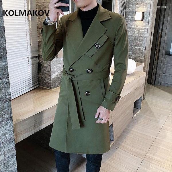 Trenchs pour hommes KOLMAKOV 2023 Style Veste d'affaires pour hommes de haute qualité Hommes Manteau Slim Fit Casual Coupe-vent Robe