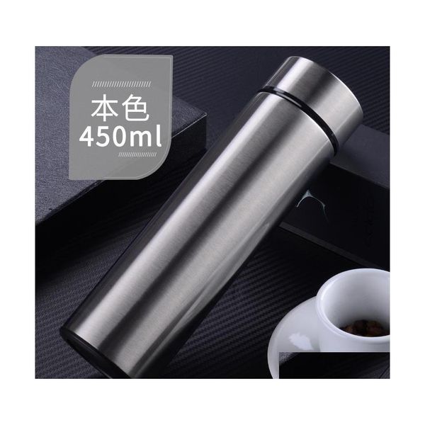 Bottiglie d'acqua Bottiglia d'acqua termica in acciaio inossidabile Boccetta sottovuoto 450Ml Thermos Insate Tazza da tè con filtro Tazza da caffè termica Dhpne