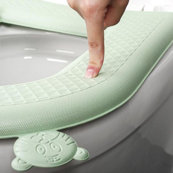 Coprisedili per WC Utili Facile installazione Fissaggio Nastro Design Testa di tigre cartone animato Cuscino EVA appiccicoso per tutte le stagioni per El