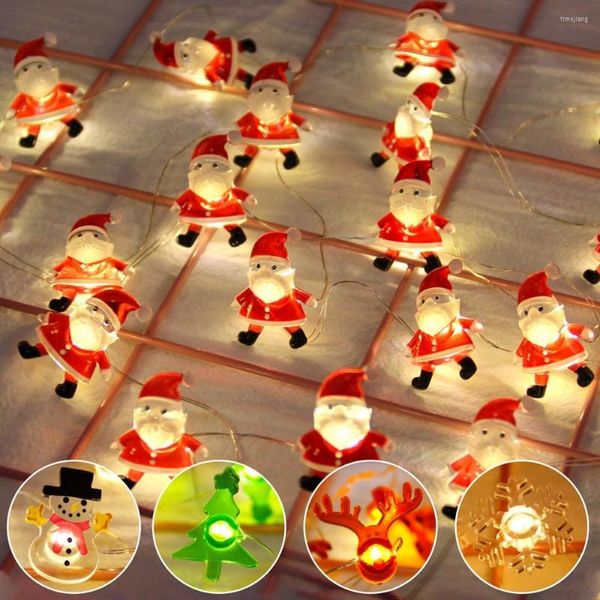 Decorações de Natal Papai Noel, boneco de neve, alces de alces, luzes de barbante de barragem 2022 para ornamentos de Natal em casa ano Navidad Year