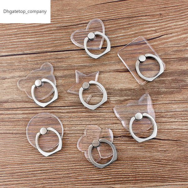 Supporto per telefono cellulare Clear Cat Finger Ring per iPhone XS Huawei Samsung cell Smart Round Phone Ring holder Supporto per auto