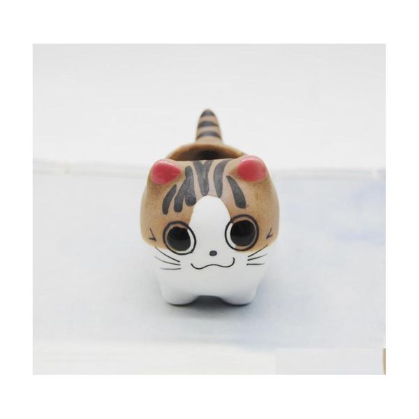 Fioriere Vasi Cartoon Pet Cat Vaso da fiori dipinto Fioriere in ceramica fatte a mano Vasi succulenti per la casa Tavolo portatile 2 9Jc E1 D Dh0Mi