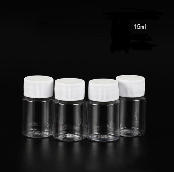 500 pz 15 ml/15 g Trasparente PET Bottiglie di Pillola Imballaggio-Bottiglia Bottiglia di Plastica con foglio di alluminio pad SN455