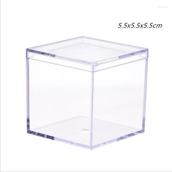 Geschenkverpackung 120 ml transparente Plastikbox Square PVC Candy Bags Hochzeit Favor Event Boxen Packung