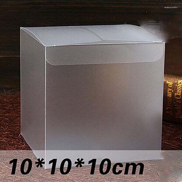 Embrulhe de presente por atacado 20pcs 10 10cm PVC Clear Scrubs Box Square Packing Boxes personalizados Candy/Cake/Soap/Cookie/Cupcake embalagem