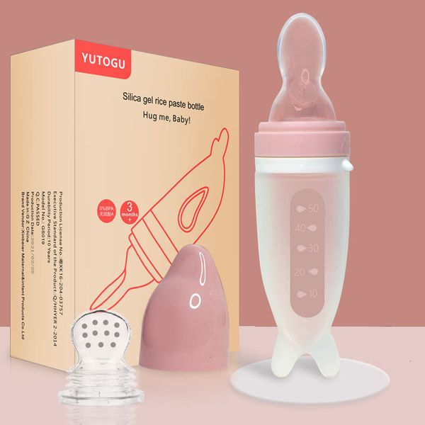 Copos pratos utensils imebaby bebê garrafa de alimentação de golfinho de silicone rice colher nascida em artigos de mesa 221208