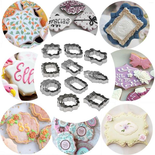 Ferramentas de cozimento Aço inoxidável Fondant Biscoito Bolo de casamento Cutre Cutter Cutter Cutter Conjunto