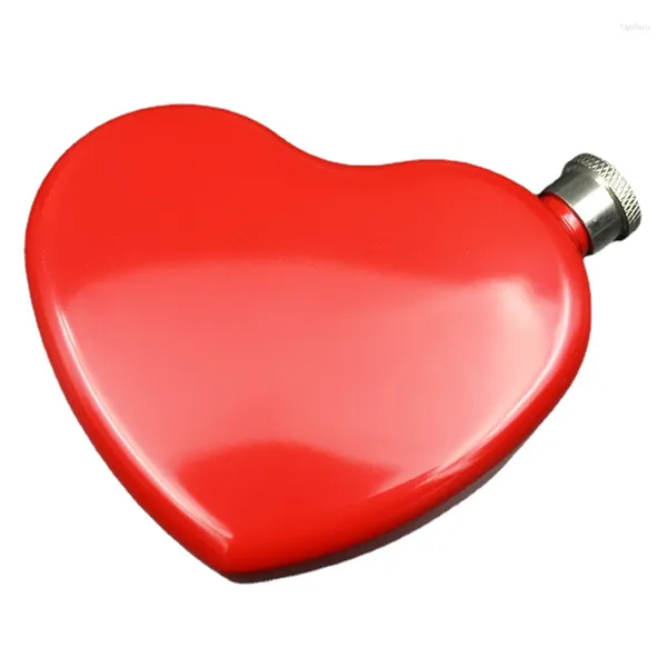 Fiaschette Creative Heart Type Mini Flask 125ml / 4.4Oz Outdoor Travel Whisky portatile Vodka Sake Shochu Bottiglia di vino Regalo Bicchieri