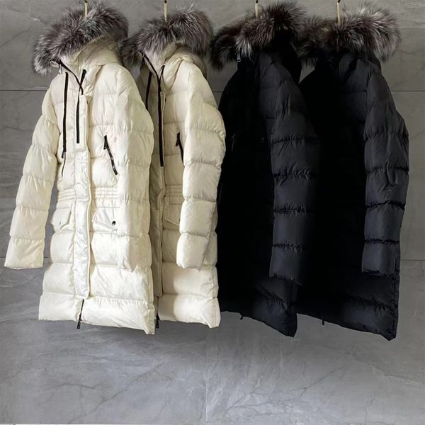 Piumino da donna lungo piumino Top Outwear parka giacca con cerniera cappotti invernali caldi in cotone parka hip hop Motivo geometrico Coppie Felpe nero bianco