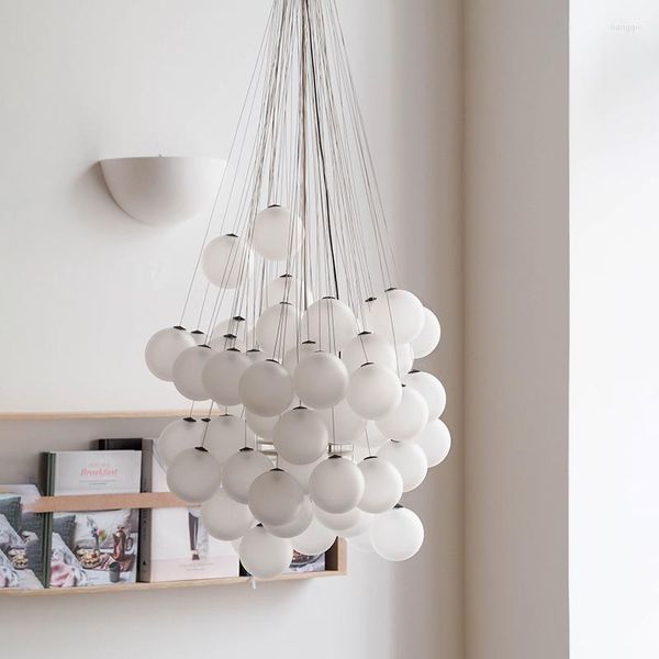 Candeliers modernos Desigro Bolas de bola de arte decoração de vidro Chandelier Light Freptle Dinning Room/Sóia Lâmpada de Suspensão da Sóia