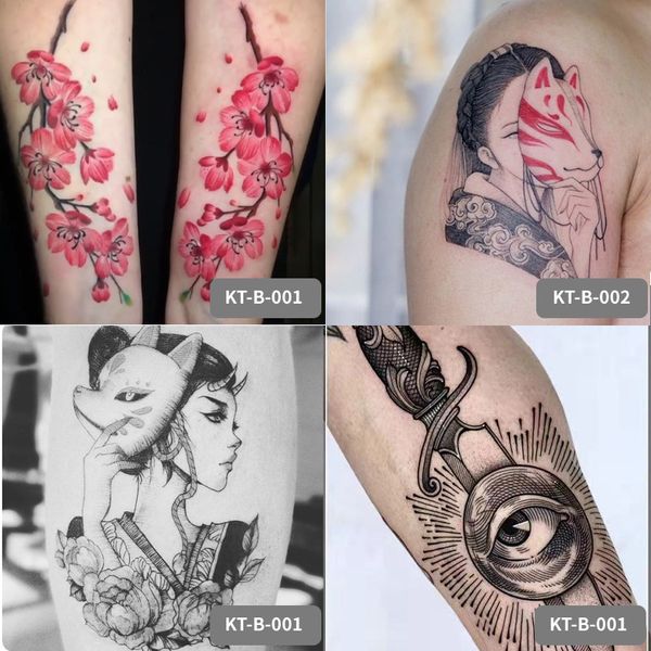 Temporäre Tattoos 100 Teile/satz Porträt Totem Großhandel Temporäre Tattoo Applique Arm Wasserdicht Männer Frauen Große Bild Kunst Gefälschte Tattoos Cool Set 221208