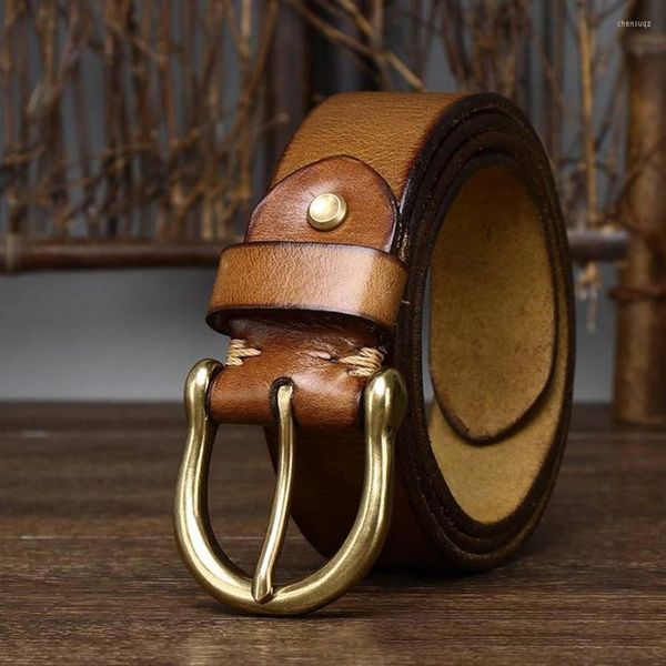 Cintos de 3,8 cm de personalidade da moda vintage Trendência da primeira camada Primeira camada Cinturão de couro de caça