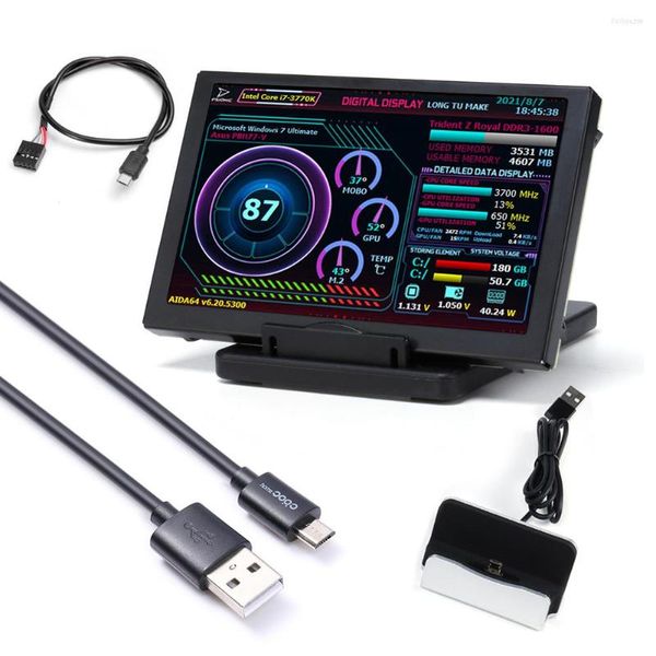 Zoll IPS-Computermonitor 360-Grad-Drehung USB-Display Sekundärbildschirm Temperaturüberwachung frei AIDA64 für WINS LINUX