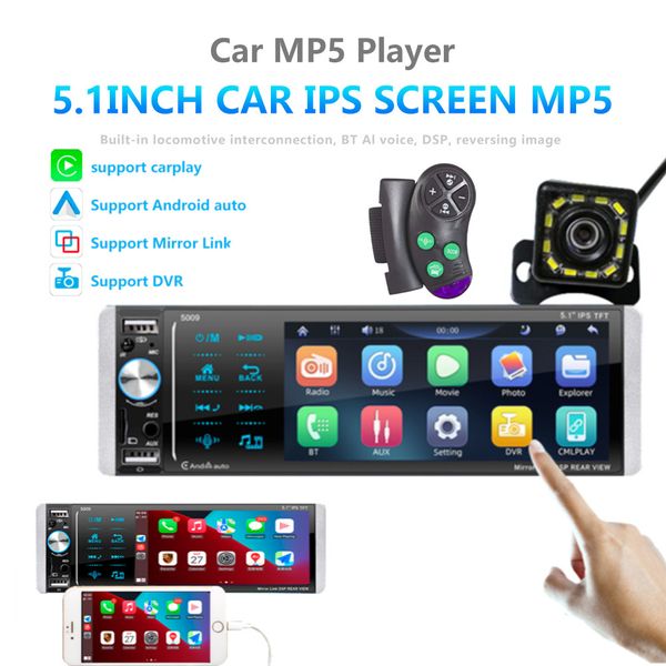 Nuovo Touch Screen Autoradio 5.1 ''Bluetooth Audio Video Lettore MP5 Attivazione Vocale Cml-Play Bluetooth Vivavoce USB Carica Veloce