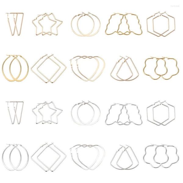 Hoop -Ohrringe 20pairs/Set gemischte Formen Metall Perlen -Ohrring -Charms für DIY -Schmuckzubehör finden