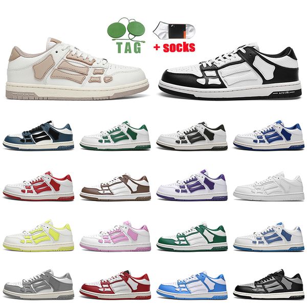 Skel Top Low Scarpe Donna Uomo Bianco Nero Mocassini Sneakers firmate Gym Red Bone skeleton High Denim Bred Toe Pine Green Hyper Royal Court Scarpe da ginnastica sportive viola