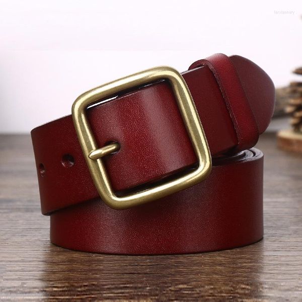 Belts Men's Top Leather Casual Casual Cinturão Cinturão Vintage Pin Fivelele Genuine for Men Youth Fashion Original Cowhide