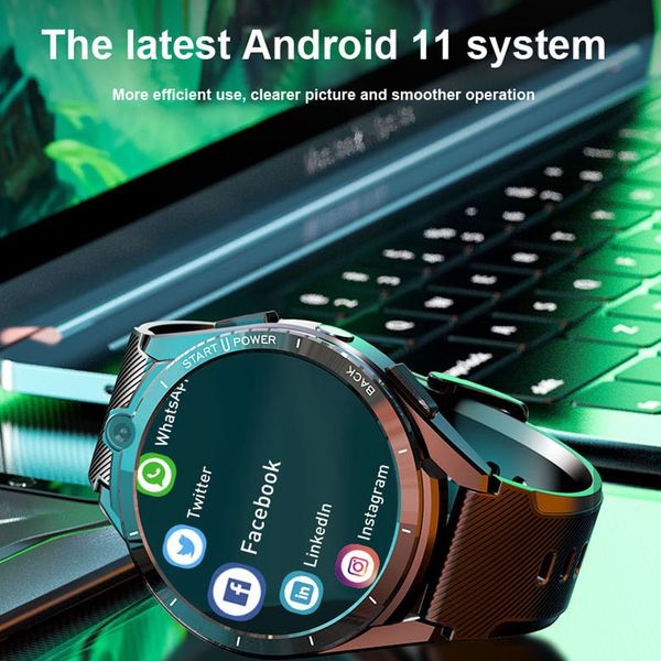 Smart Watch Men 8 Core 6G 128G SmartWatch 2022 Android 11 GPS SIM CARTRO WIFI 8MP C￢mera 900mAh 1,6 polegada 400 400 pixels