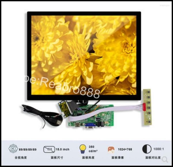 DV150X0M-N10 1024 768 15-Zoll-Industrie-LCD-Panel mit VGA-Treiberplatine und kapazitivem Touch-Set