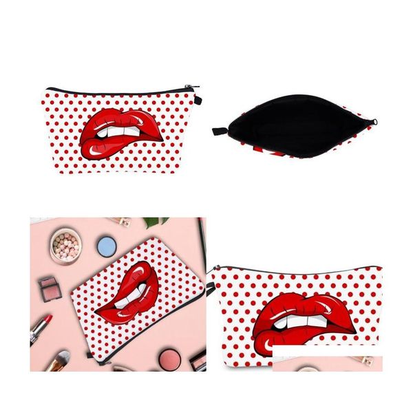 Borse portaoggetti Stampa borse per trucco con motivo Mticolor Simpatici sacchetti per organizer per borse da viaggio per donna Cosmetici W00585 76 J Dhwvz