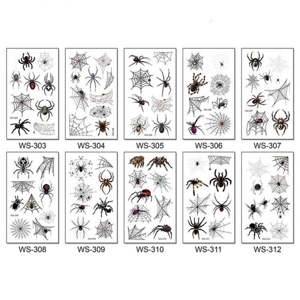 Tatuagens temporárias Três escoteiros 1pc Tattoo Stickers Simulação Halloween Setas de terror de aranha Starters Diy Diy Diy Halloween Decoração do corpo 221208