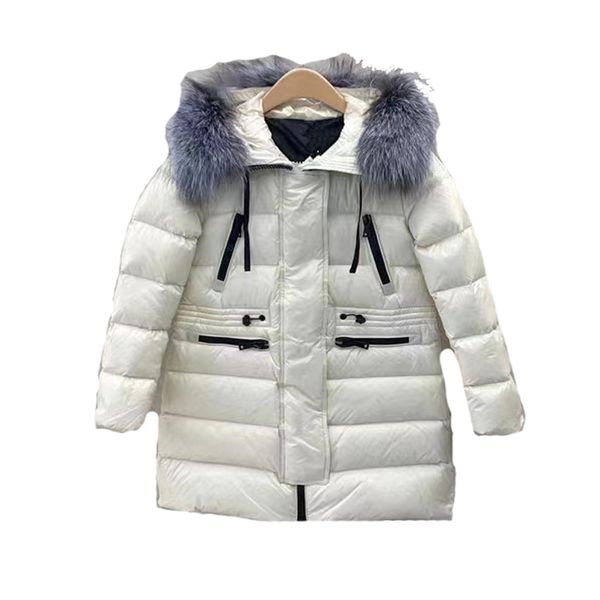 Moda Black Down Coat Women Winter Warm Long Down Coats Casacos 2 Estilos Jaqueta de Lux￺ria Jaqueta de Lux￺ria Parka sobretudo