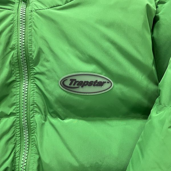 Piumino da uomo PUFFER VERDE Giacca Trapstar London Uomo Donna 1 1 Versione superiore Giacche con cappuccio rimovibile NERO Cappotti ricamati 221207