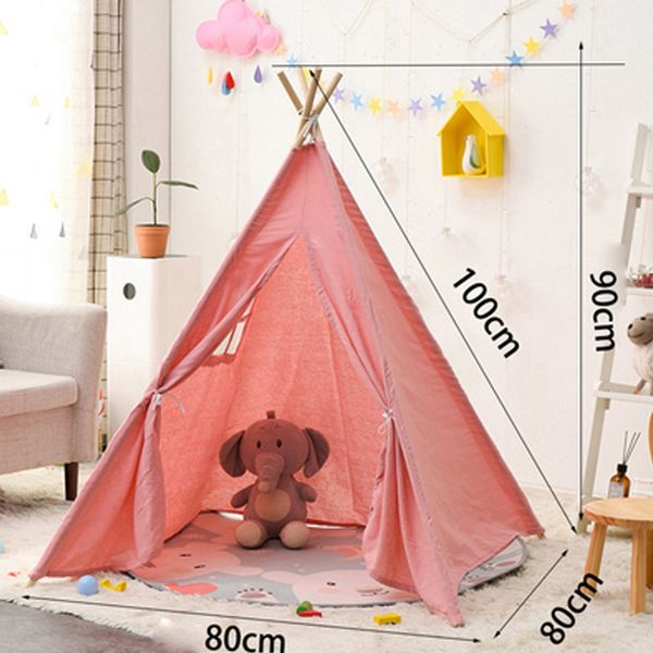 Spielzeugzelte Wigwam 1M Kinder Tipi Indoor Spielhaus Outdoor Baby Tipi Geburtstagsgeschenk Hund Katze Schwein Haustier Baldachin Indische Kinder Spiele Zelt 221208