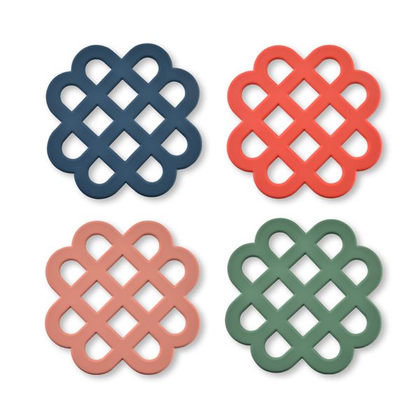 Silikon Çin Düğümlü Trivet Pot Mat Tutuşları Sıcak tava ve tencere pedleri Isıya Dayanıklı Paspaslar Tabloları Placemats Coasters