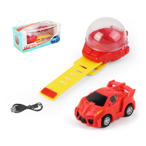 Diecast Model Car 4 Cores Options Novelty Watch Mini Car Carable RC Toy Toy portátil Toon Shape Charging 221208