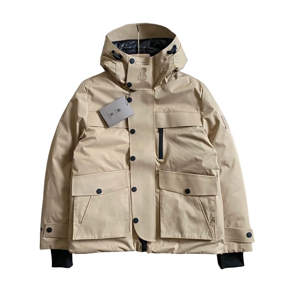 22 Piumino corto da uomo stile britannico Ricamo Stilista Cappotto Parka Colore puro Felpa con cappuccio Addensare Giacche invernali in oca Uomo Donna con